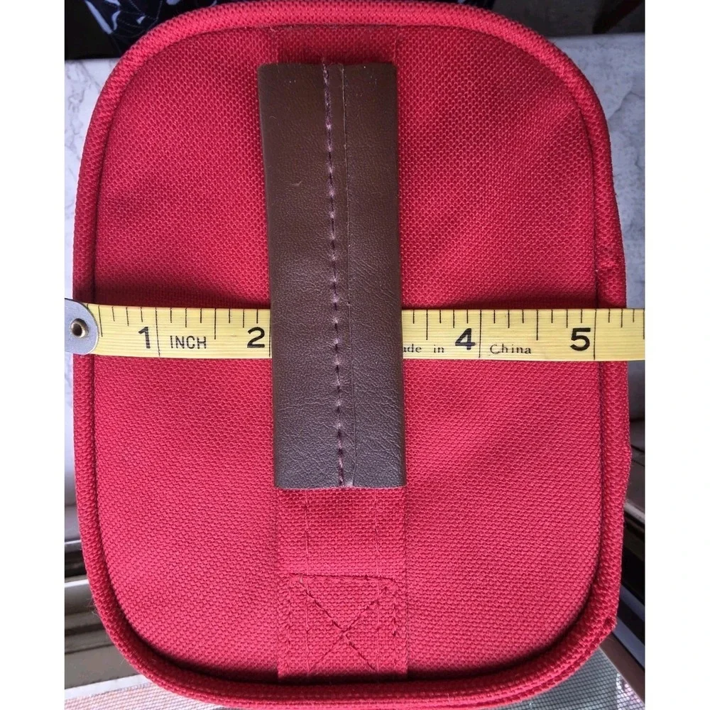 New Cosmetic Bag Women Red Sz: 6.5in x 5.5in x 6.5in Waterproof Canvas Zippered